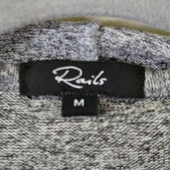 Rails Murray Sweatshirt Melange Grey Leopard Pullover Hooded Size M - Picture 7 of 10